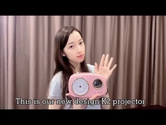 K2 Pink Mini Cube Portable Projector 720P Android 11.0 150 ANSI Lumens